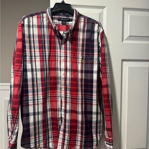 U.S. Polo Assn. Men's Red and Blue Plaid Shirt